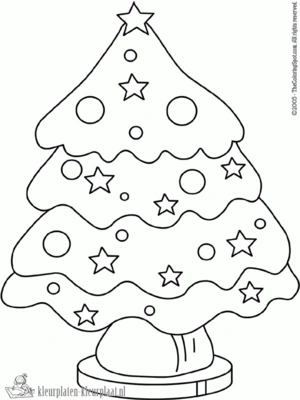 Kerstboom 7 kleurplaat