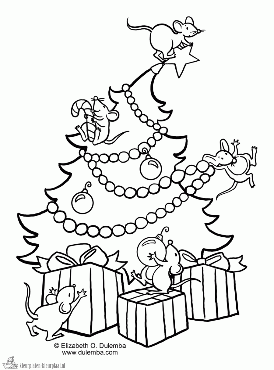 Kerstboom 8 kleurplaat
