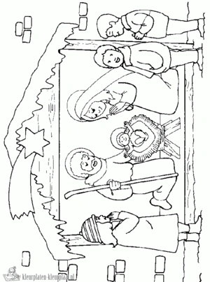 Kerststal 9 kleurplaat