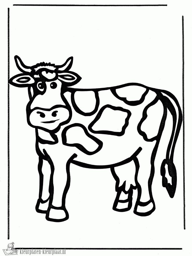 Koe 10 kleurplaat