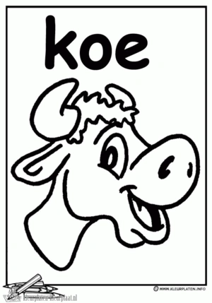Koe 13 kleurplaat