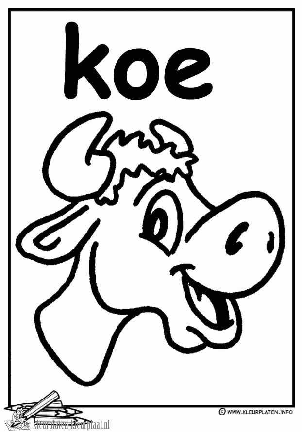 Koe 13 kleurplaat