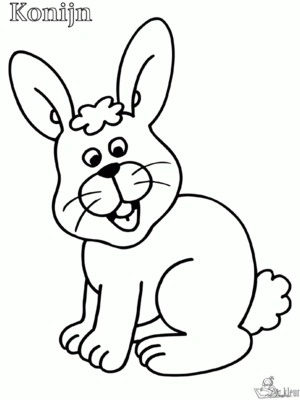 Konijn 13 kleurplaat