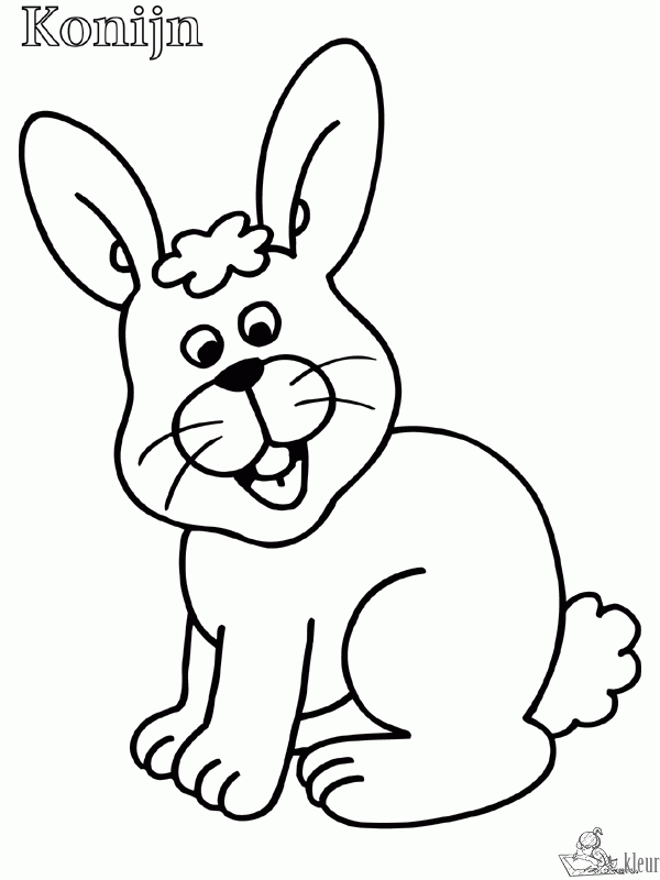 Konijn 13 kleurplaat