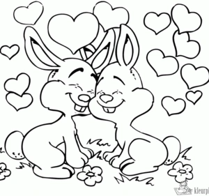 Konijn 2 kleurplaat