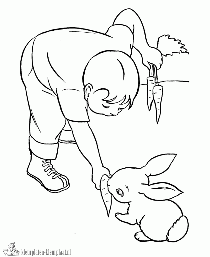 Konijn 24 kleurplaat