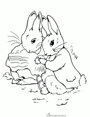 Konijn 7 kleurplaat