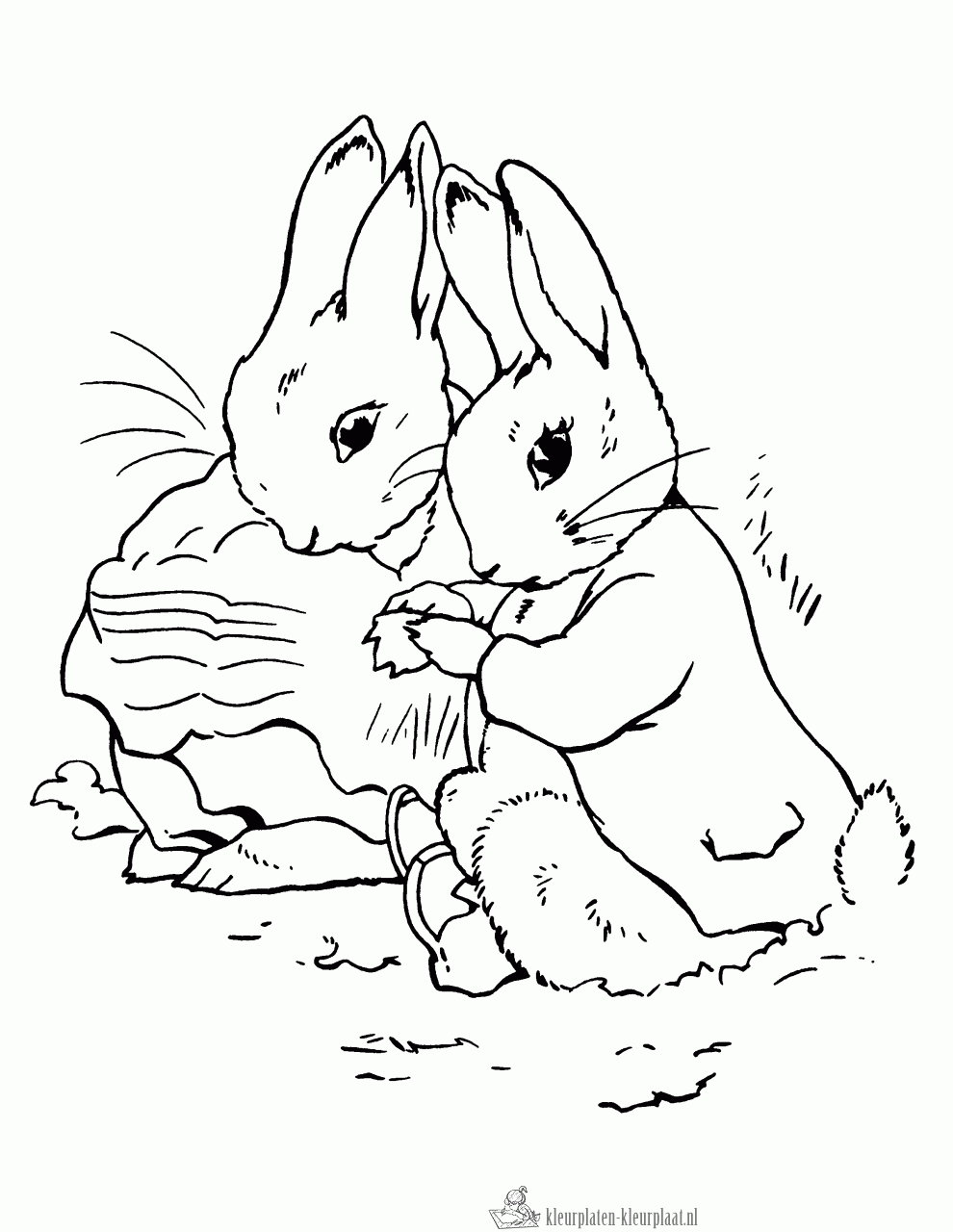 Konijn 7 kleurplaat