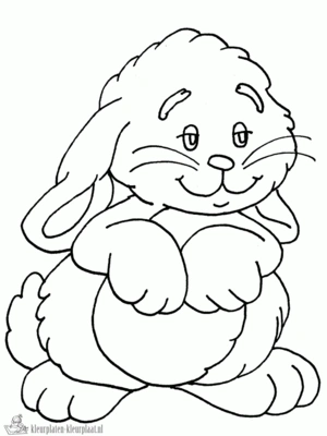 Konijn 9 kleurplaat