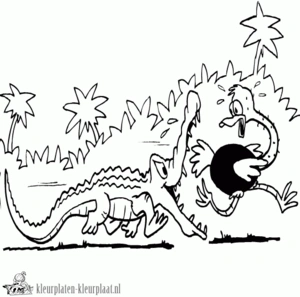 Krokodil 2 kleurplaat