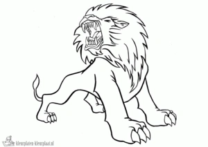 Leeuw 17 kleurplaat