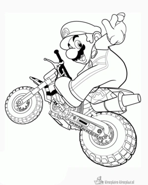 Mario 3 kleurplaat