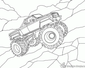 Monstertruck kleurplaten om te printen en kleuren