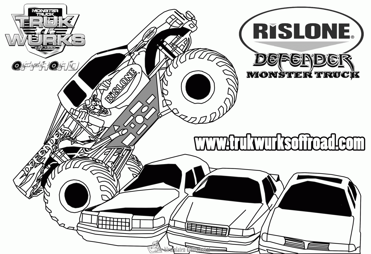 Monstertruck 2 kleurplaat