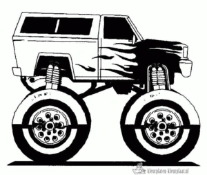 Monstertruck 3 kleurplaat