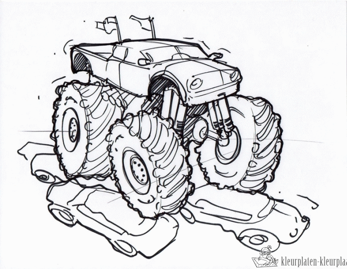 Monstertruck 5 kleurplaat