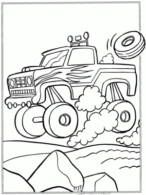 Monstertruck 8 kleurplaat