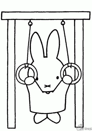 Nijntje doet aan gymnastiek kleurplaat