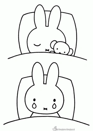 Nijntje is verdrietig kleurplaat