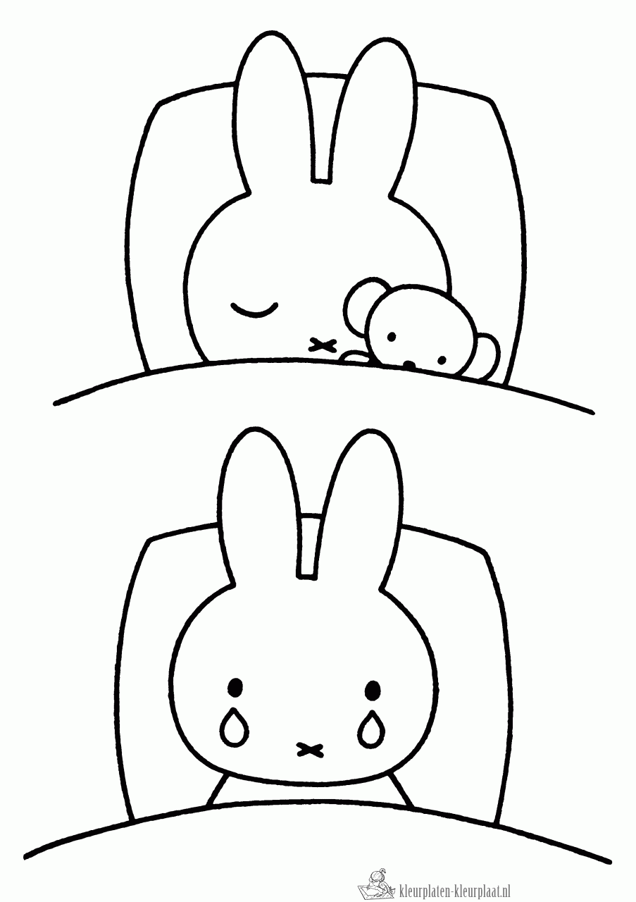 Nijntje is verdrietig kleurplaat