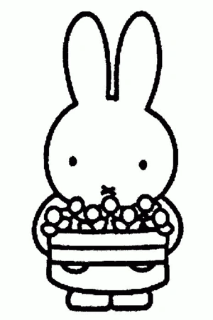 Nijntje met bloemetjes kleurplaat