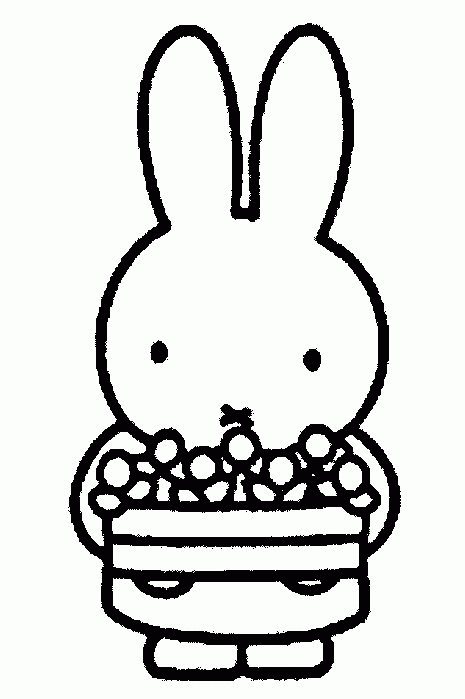 Nijntje met bloemetjes kleurplaat