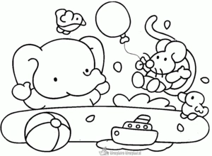 Nijntje met olifant en muis kleurplaat