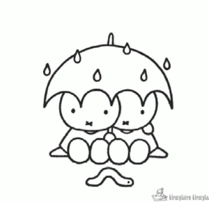 Nijntje onder de paraplu kleurplaat