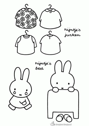 Nijntjes jurken kleurplaat