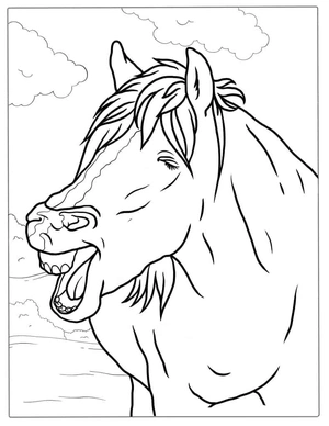 Lachend paard kleurplaat