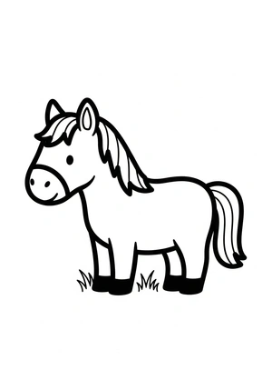 Makkelijk paard in zijaanzicht kleurplaat