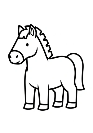 Makkelijk paard met simpele staart kleurplaat