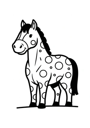 Makkelijk paard met stippenvacht kleurplaat