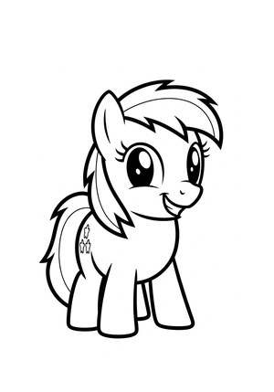 Makkelijk pony met korte manen kleurplaat