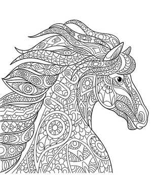 Mandala paardenhoofd kleurplaat