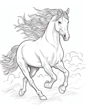Paard in gallop kleurplaat