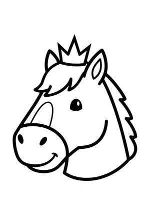 Paardenhoofd met kroon kleurplaat