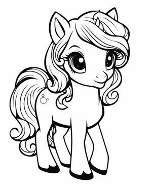 Schattige pony kleurplaat