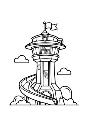 De uitkijktoren van dichtbij kleurplaat