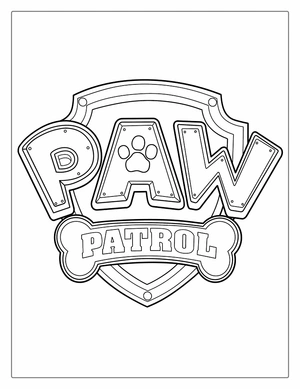 Logo van Paw Patrol kleurplaat