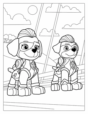 Mighty pups kleurplaat