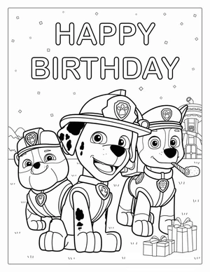 Paw Patrol verjaardag feest kleurplaat