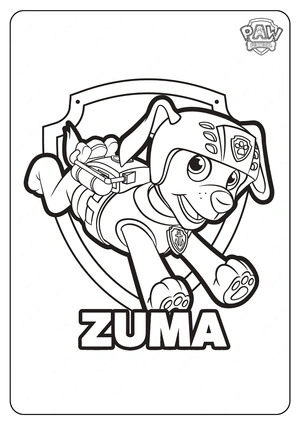 Schattige zuma kleurplaat