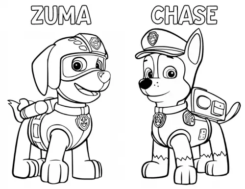 Zuma en chase kleurplaat