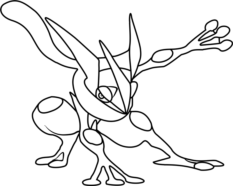 Mega greninja kleurplaat