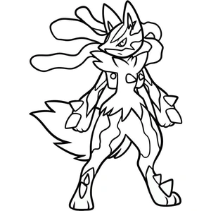 Mega lucario kleurplaat