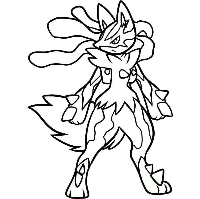 Mega lucario kleurplaat