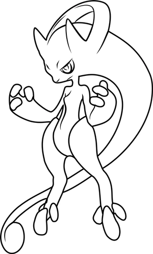 Mega mewtwo kleurplaat