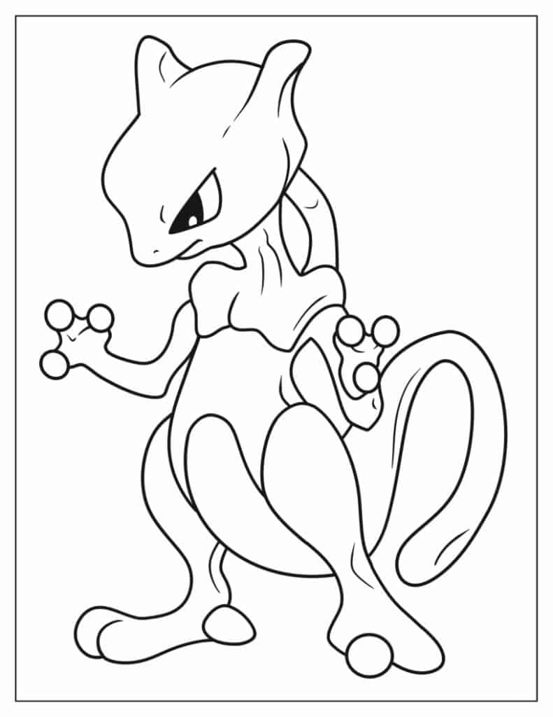 Mewtwo kleurplaat