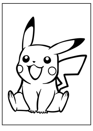 Pikachu 3 kleurplaat